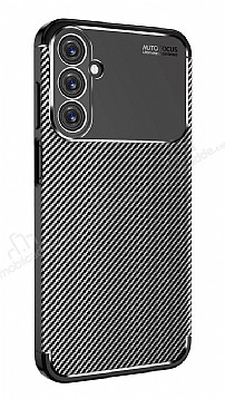 Eiroo Rugged Carbon Samsung Galaxy A15 Siyah Silikon Klf