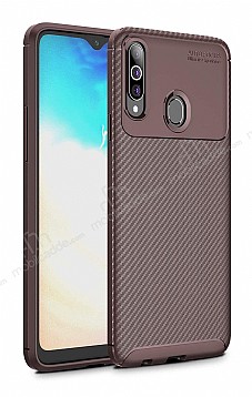 Eiroo Rugged Carbon Samsung Galaxy A20S Kahverengi Silikon Klf