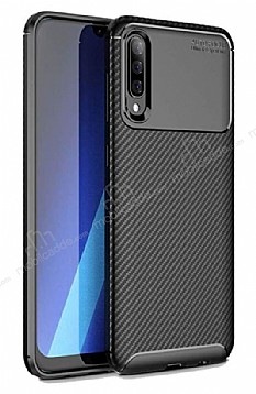 Eiroo Rugged Carbon Samsung Galaxy A30S Siyah Silikon Klf
