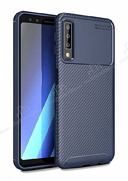 Eiroo Rugged Carbon Samsung Galaxy A9 2018 Lacivert Silikon Klf