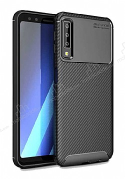 Eiroo Rugged Carbon Samsung Galaxy A9 2018 Siyah Silikon Klf