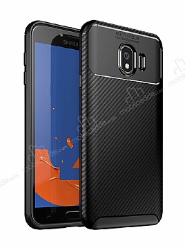 Eiroo Rugged Carbon Samsung Galaxy J4 Siyah Silikon Klf