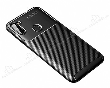 Eiroo Rugged Carbon Samsung Galaxy M11 Siyah Silikon Klf
