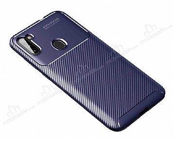 Eiroo Rugged Carbon Samsung Galaxy M11 Lacivert Silikon Klf