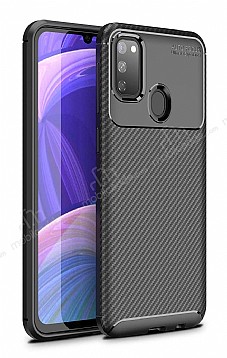 Eiroo Rugged Carbon Samsung Galaxy M30S Siyah Silikon Klf