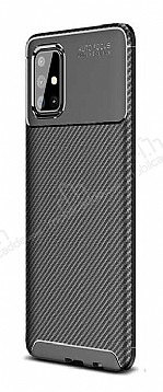 Eiroo Rugged Carbon Samsung Galaxy M31S Siyah Silikon Klf