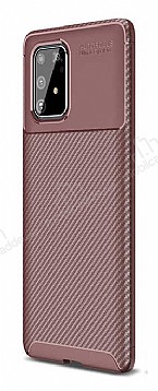 Eiroo Rugged Carbon Samsung Galaxy S10 Lite Kahverengi Silikon Klf