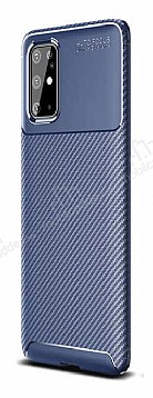 Eiroo Rugged Carbon Samsung Galaxy S20 Plus Lacivert Silikon Klf