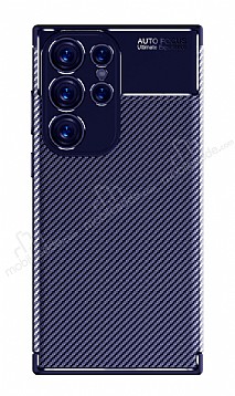 Eiroo Rugged Carbon Samsung Galaxy S23 Ultra Lacivert Silikon Klf