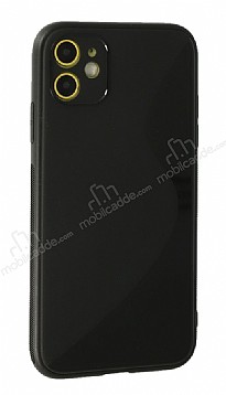 Eiroo S Line iPhone 12 Mini 5.4 in Siyah Silikon Klf