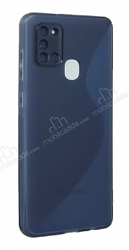 Eiroo S Line Samsung Galaxy A21s Mavi Silikon Klf