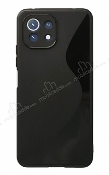 Eiroo S Line Xiaomi Mi 11 Lite / Xiaomi Mi 11 Lite 5G Siyah Silikon Klf