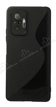 Eiroo S Line Xiaomi Redmi Note 10 / Redmi Note 10S Siyah Silikon Klf