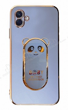 Eiroo Samsung Galaxy A04 Baby Panda Standl Mavi Silikon Klf