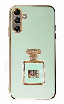 Eiroo Samsung Galaxy A04s Aynal Parfm Standl Yeil Silikon Klf