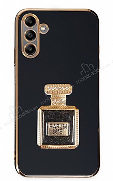 Eiroo Samsung Galaxy A04s Aynalı Parfüm Standlı Siyah Silikon Kılıf