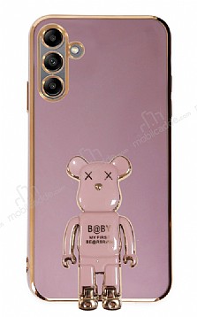 Eiroo Samsung Galaxy A04s Baby Bear Standl Mor Silikon Klf