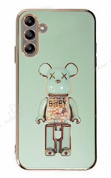 Eiroo Samsung Galaxy A04s Candy Bear Standl Yeil Silikon Klf