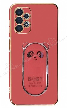 Eiroo Samsung Galaxy A13 4G Baby Panda Standl Krmz Silikon Klf