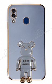 Eiroo Samsung Galaxy A20 / A30 Baby Bear Standl Mavi Silikon Klf