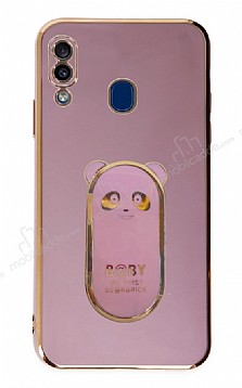 Eiroo Samsung Galaxy A20 / A30 Baby Panda Standl Mor Silikon Klf