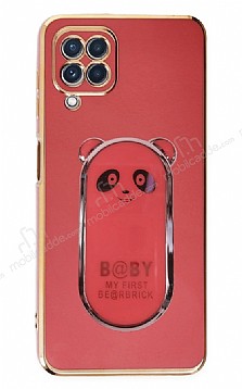 Eiroo Samsung Galaxy A22 4G Baby Panda Standl Krmz Silikon Klf