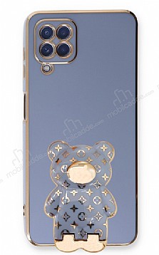 Eiroo Samsung Galaxy M22 Lks Ay Standl Mavi Silikon Klf