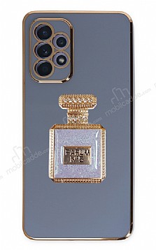 Eiroo Samsung Galaxy A32 4G Aynal Parfm Standl Mavi Silikon Klf