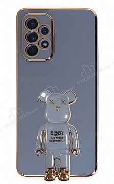 Eiroo Samsung Galaxy A32 4G Baby Bear Standl Mavi Silikon Klf