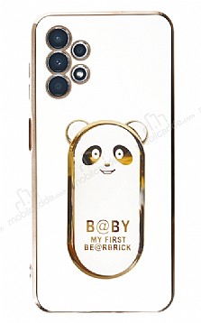 Eiroo Samsung Galaxy A23 Baby Panda Standl Beyaz Silikon Klf