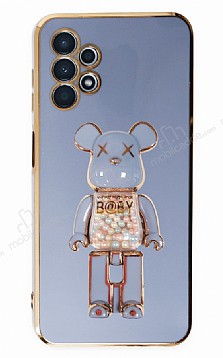Eiroo Samsung Galaxy A23 Candy Bear Standl Mavi Silikon Klf
