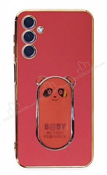 Eiroo Samsung Galaxy A24 4G Baby Panda Standl Krmz Silikon Klf
