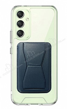 Eiroo Samsung Galaxy A24 4G Lacivert Kartlkl Standl Ultra Koruma Klf