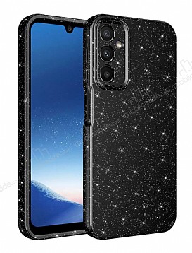 Eiroo Samsung Galaxy A24 Ultra Simli Siyah Silikon Klf