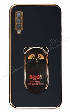 Eiroo Samsung Galaxy A30S Baby Panda Standl Siyah Silikon Klf