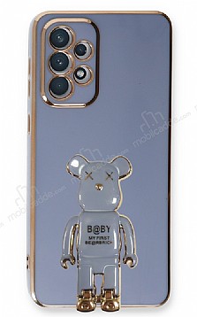 Eiroo Samsung Galaxy A33 5G Baby Bear Standl Mavi Silikon Klf