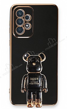 Eiroo Samsung Galaxy A33 5G Baby Bear Standl Siyah Silikon Klf