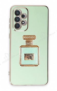 Eiroo Samsung Galaxy A53 5G Aynal Parfm Standl Yeil Silikon Klf