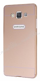 Eiroo Samsung Galaxy A5 ift Katmanl Metal Gold Klf