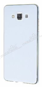 Eiroo Samsung Galaxy A5 Metal Kenarl Beyaz Rubber Klf
