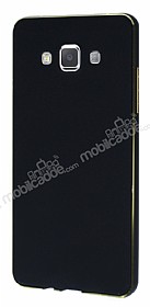 Eiroo Samsung Galaxy A5 Metal Kenarl Siyah Rubber Klf