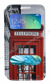 Samsung Galaxy A3 Gizli Mknatsl Pencereli London Deri Klf