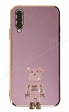 Eiroo Samsung Galaxy A50 Baby Bear Standl Mor Silikon Klf