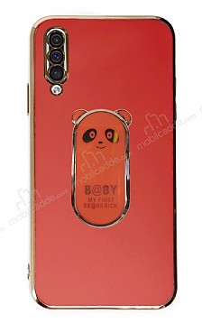 Eiroo Samsung Galaxy A50 Baby Panda Standl Krmz Silikon Klf