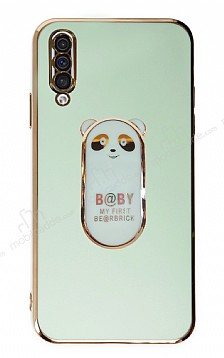 Eiroo Samsung Galaxy A50 Baby Panda Standl Yeil Silikon Klf