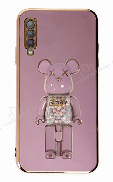 Eiroo Samsung Galaxy A50 Candy Bear Standl Mor Silikon Klf
