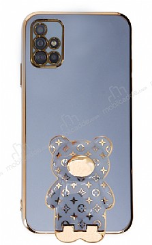 Eiroo Samsung Galaxy A51 Lks Ay Standl Mavi Silikon Klf