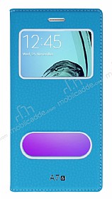 Samsung Galaxy A7 2016 Gizli Mknatsl ift ereveli Mavi Deri Klf