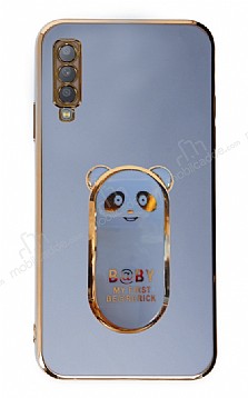 Eiroo Samsung Galaxy A7 2018 Baby Panda Standl Mavi Silikon Klf