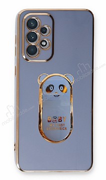 Eiroo Samsung Galaxy A72 5G Baby Panda Standl Mavi Silikon Klf